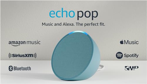 Amazon Echo Pop (modelo más reciente), nuestro altavoz Alexa más pequeño, cabe en cualquier habitación, azul marino medianoche
