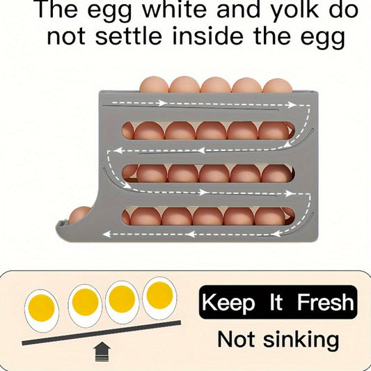 innovador dispensador estante para huevos de 4 capas. Puede contener hasta 30 huevos para almacenar en la puerta lateral del refrigerador.