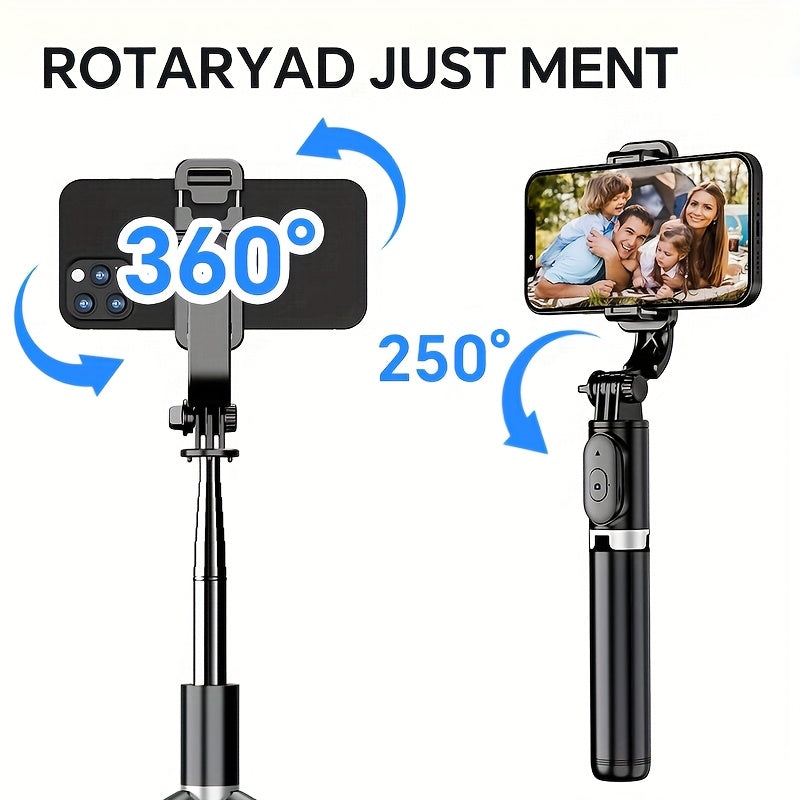 Palo selfie extensible para teléfono de 40 pulgadas, soporte de suelo profesional diseñado para transmisión en vivo con control remoto inalámbrico, trípode para teléfono inteligente, giratorio de 360°, monopié de mano