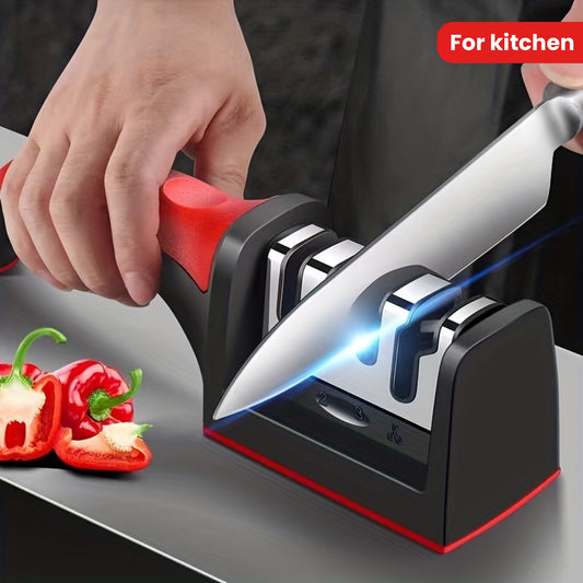 Afilador de cuchillos profesional de 4 etapas - Piedra de afilar de cerámica, diamante y tungsteno