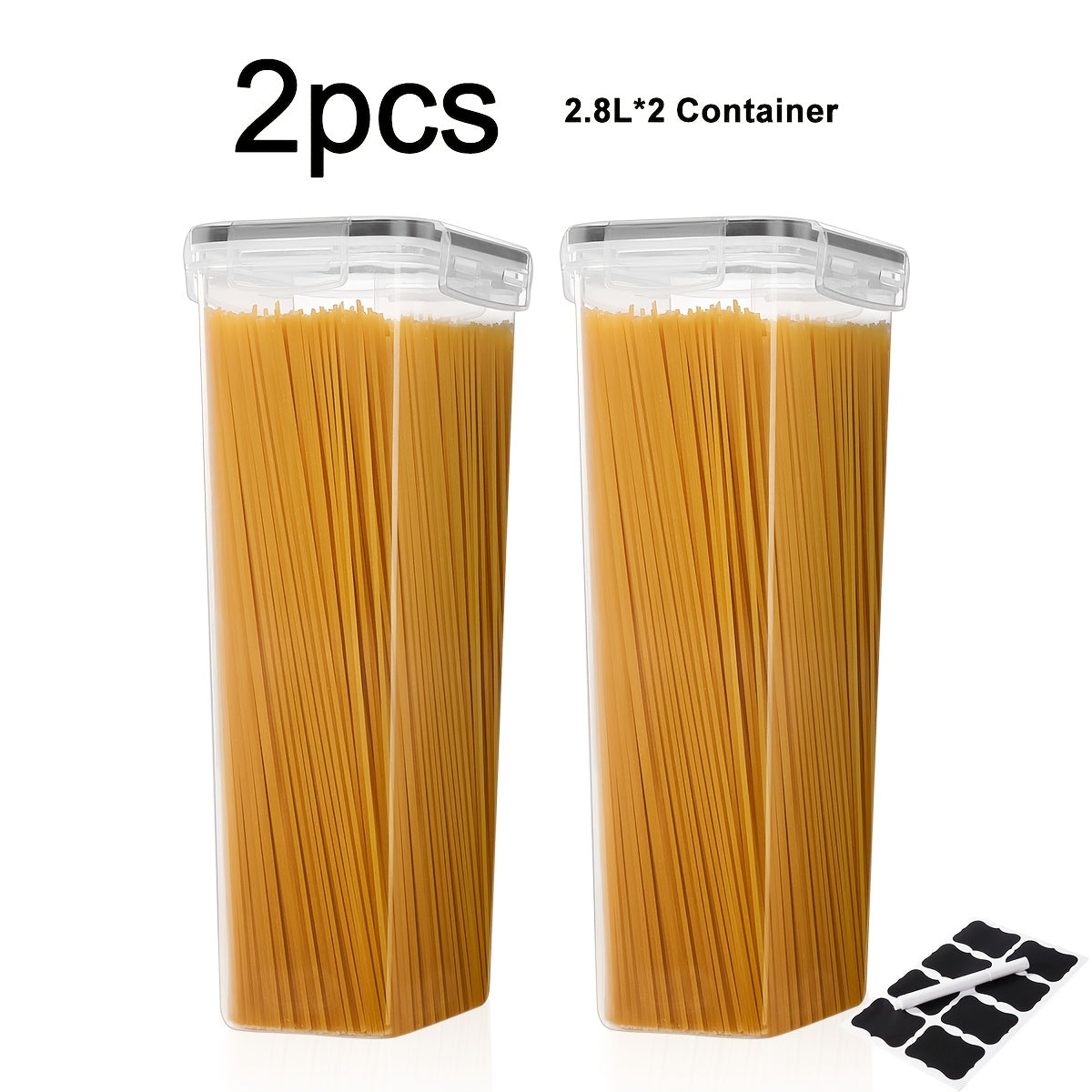 Set de organizador para alimentos. Plástico sin BPA para cereales, pastas y harina.