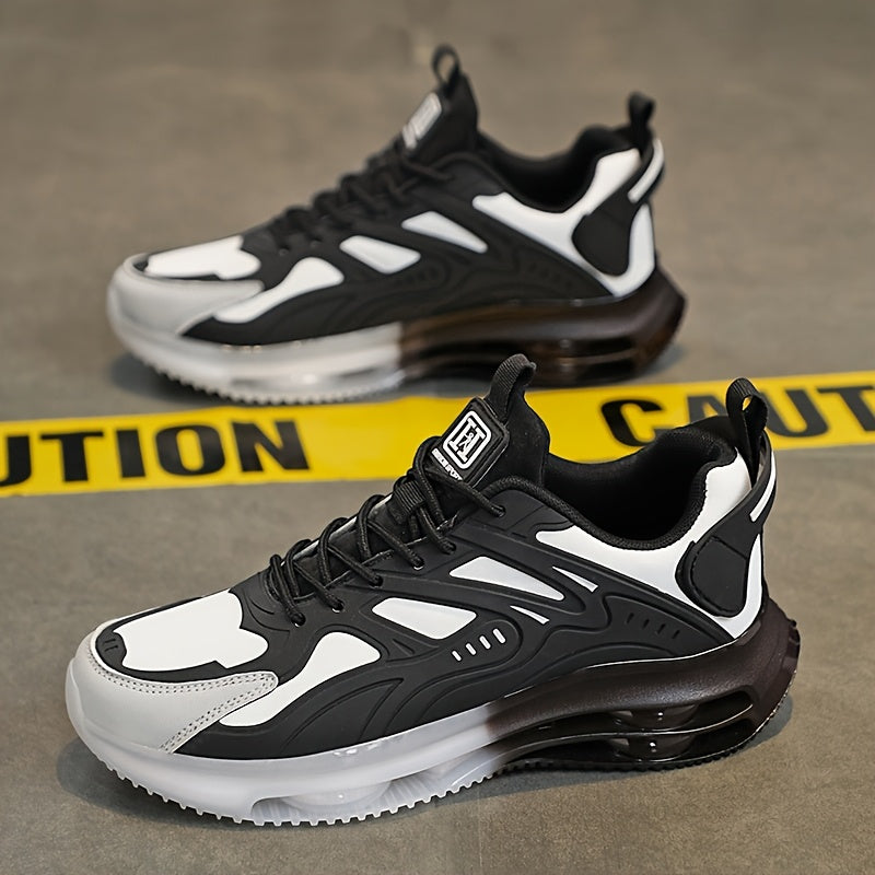 Zapatillas bajas para hombre y mujer: zapatillas transpirables y antideslizantes con soporte de arco acolchado, diseño con detalles en negro y dorado, cierre con cordones, suela de goma resistente y plantilla acolchada. Idea