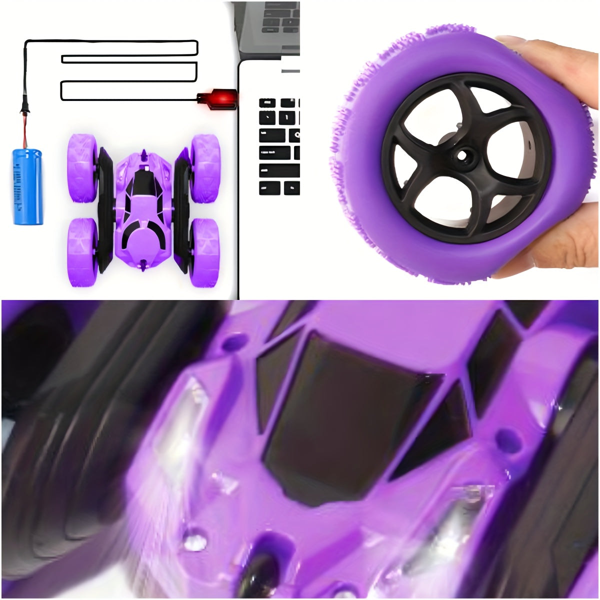 Coche teledirigido para niños de 6 a 12 años, tracción en las cuatro ruedas, giro de 360°, luces LED de 2,4 GHz y alta velocidad todoterreno. Ideal para regalo de cumpleaños o Navidad (Navidad, Halloween, Pascua).