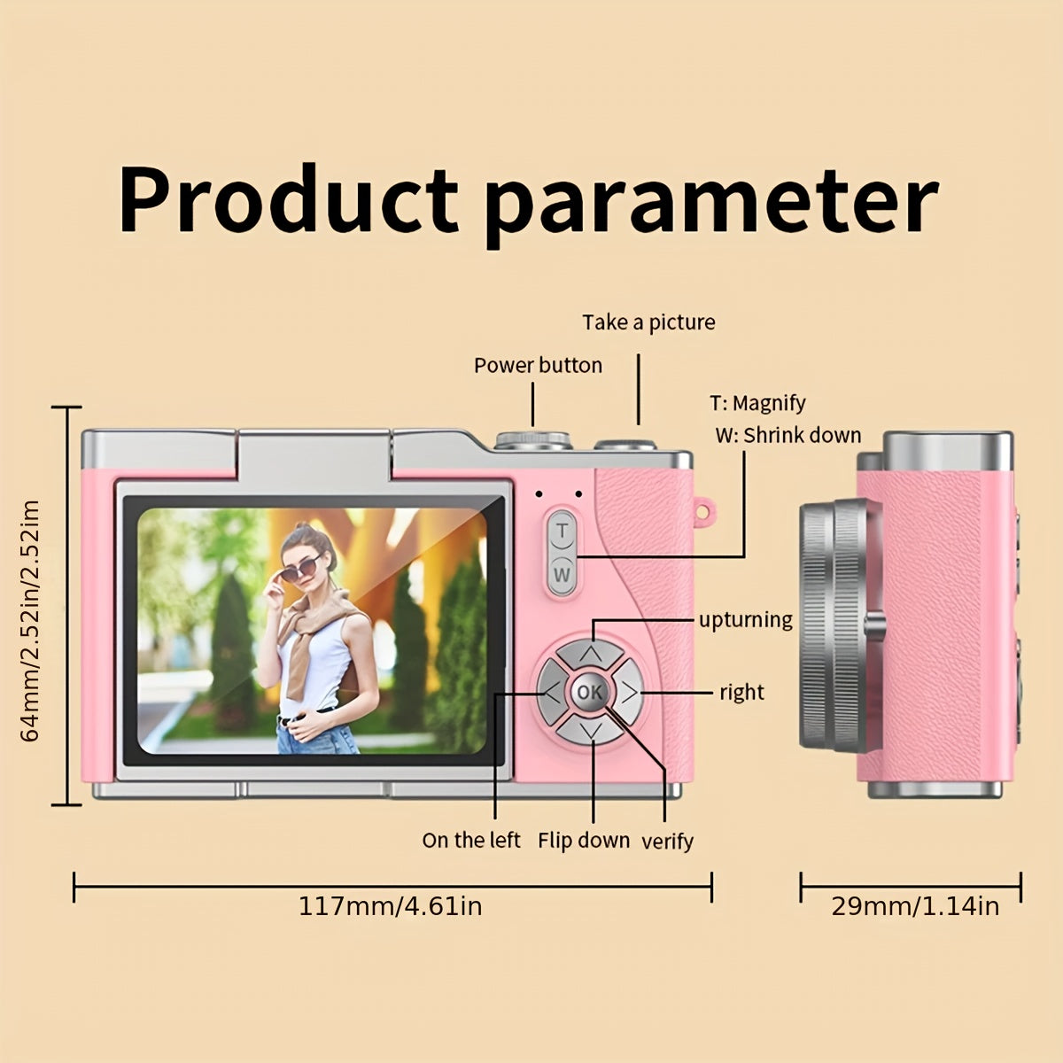 Cámara digital 4K HD con pantalla abatible de 2,4 pulgadas, videocámara profesional para vlogs y fotografía: el regalo perfecto para principiantes en Acción de Gracias y Navidad.