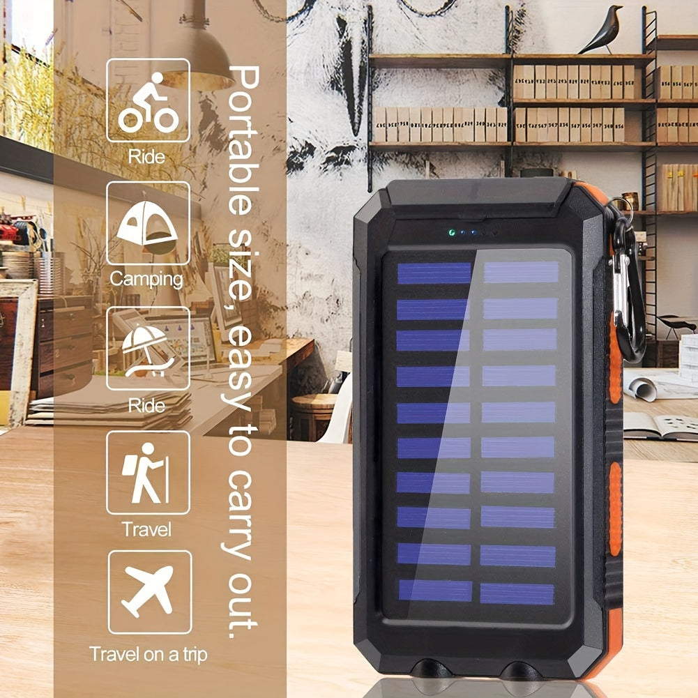 [Banco de energía solar de 38800 mAh] Banco de energía solar de alta calidad de 38800 mAh | Cargador portátil USB-C para exteriores con linterna y brújula para acampar, hacer senderismo y viajar