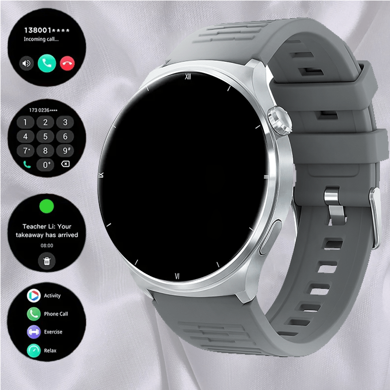 Reloj inteligente con pantalla redonda y fuente grande para personas mayores | Alertas de llamadas | Fácil de usar | Cómodo de llevar | El mejor regalo de Halloween para personas mayores