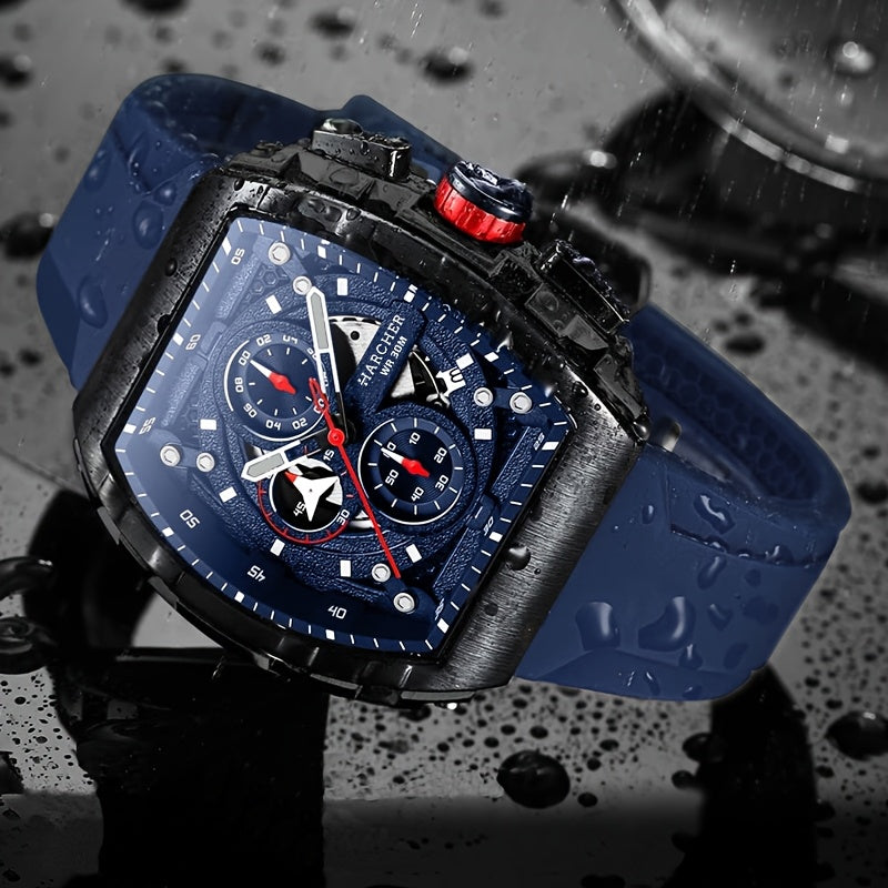Reloj de vestir de cuarzo para hombre. Reloj de pulsera de vestir con movimiento de cuarzo de alta precisión para hombre. Diseño multifuncional. Correa de silicona.