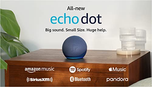 Amazon Echo Dot (modelo más reciente), altavoz Alexa con sonido vibrante, ideal para dormitorios, comedores y oficinas, azul marino profundo