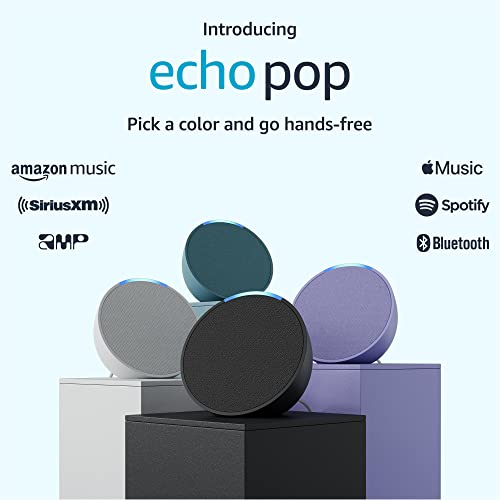 Amazon Echo Pop, nuestro altavoz Alexa más pequeño, cabe en cualquier habitación, color carbón