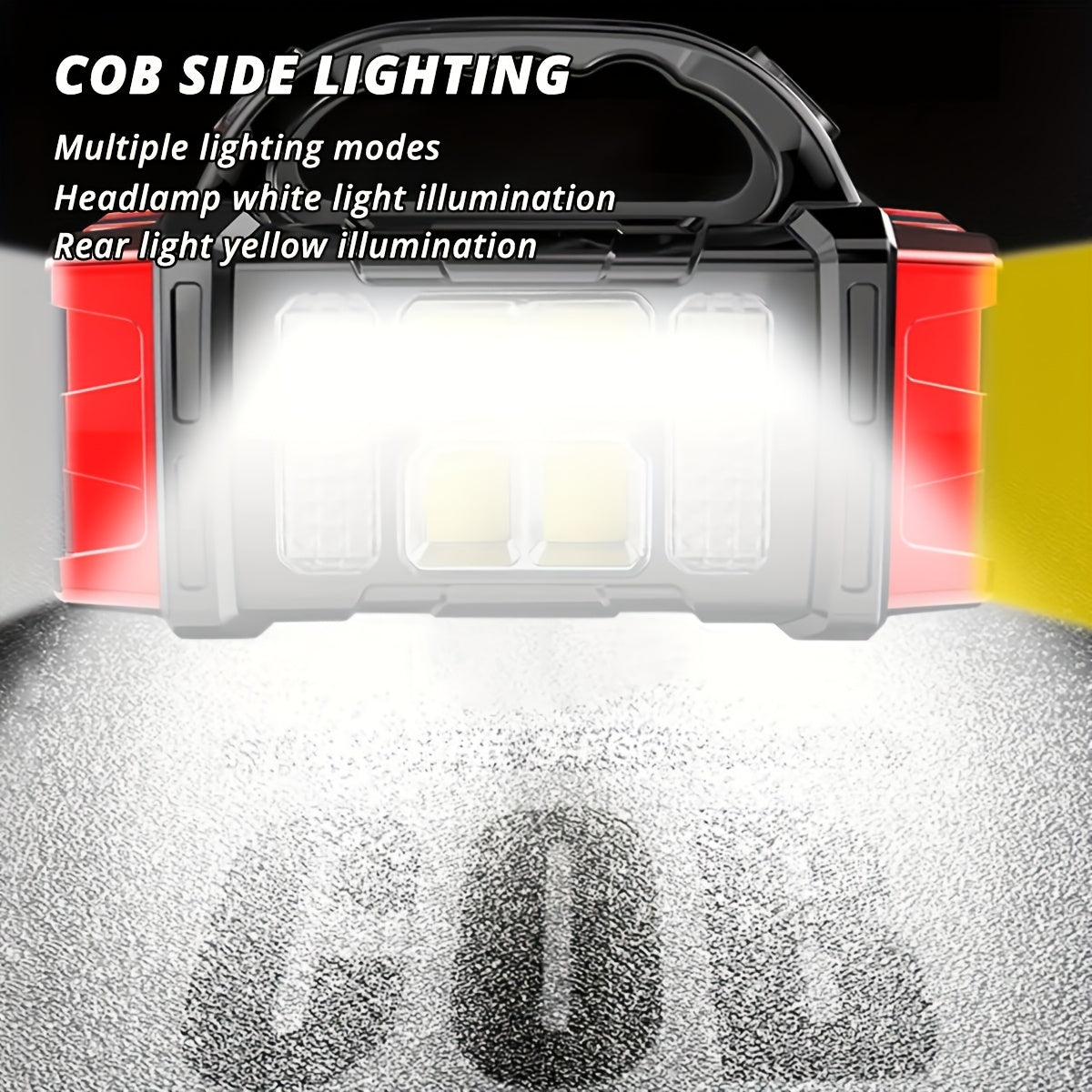 Linterna LED solar recargable de mano de alta potencia para exteriores, ideal para camping, emergencias, caza y trabajo. Incluye protección y carga USB y tipo C.