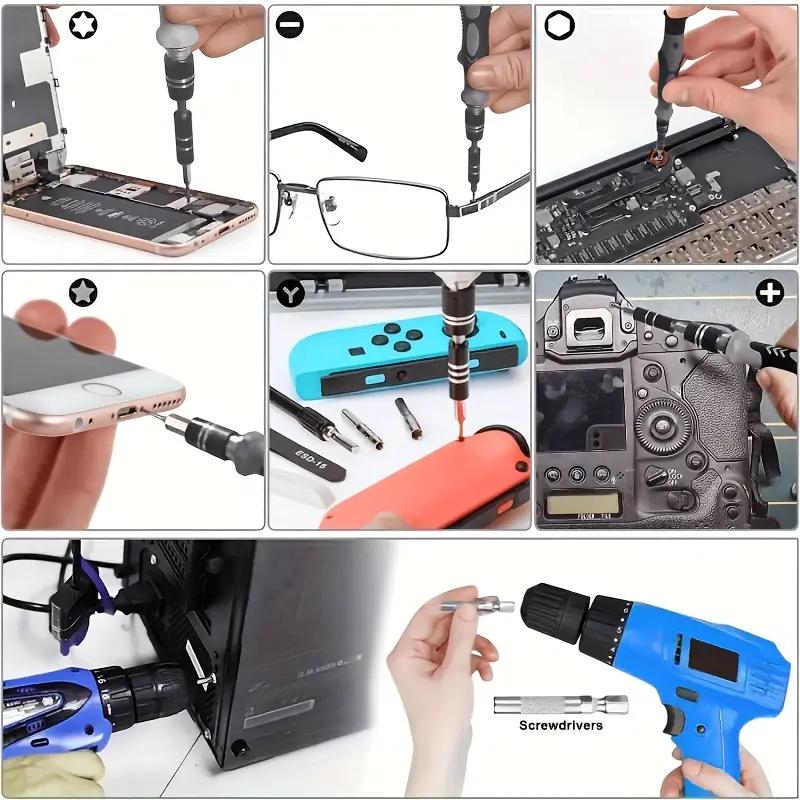 Juego de destornilladores de precisión 115 en 1, minikit profesional de herramientas de reparación magnética, destornillador pequeño para teléfono, ordenador, reloj, portátil, MacBook, consola de juegos, electrónica, j