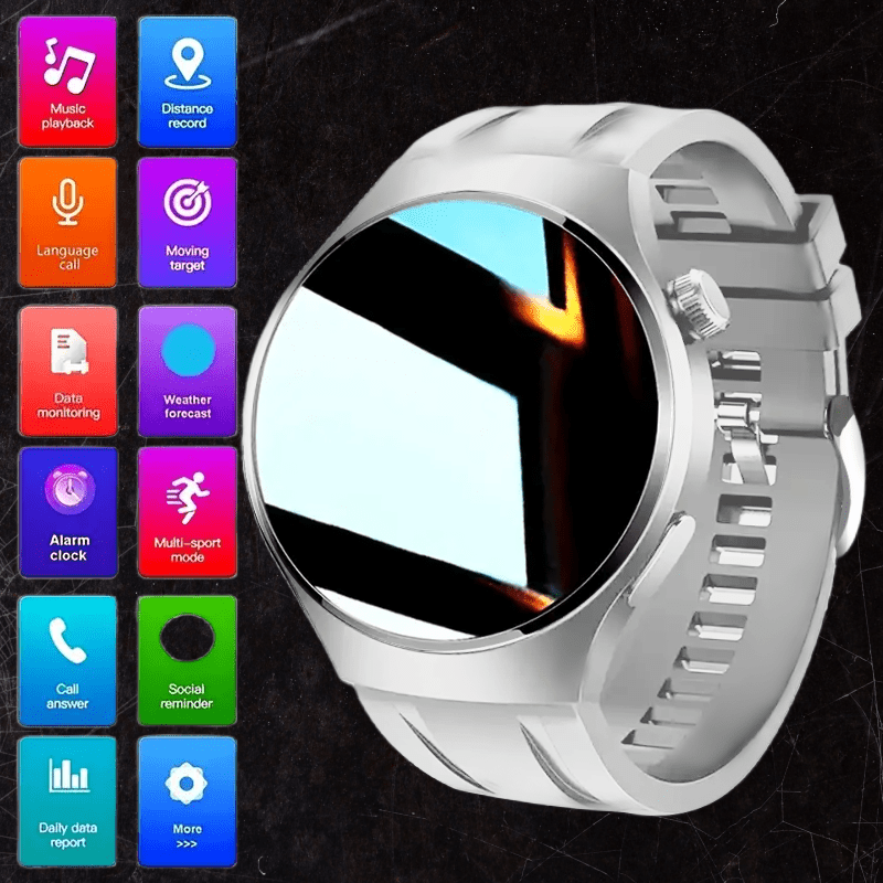 Reloj inteligente con pantalla redonda y fuente grande para personas mayores | Alertas de llamadas | Fácil de usar | Cómodo de llevar | El mejor regalo de Halloween para personas mayores
