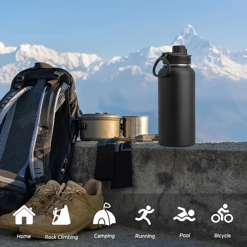 Botella de agua térmica de acero inoxidable de 940 ml (1 unidad) | Reutilizable, con aislamiento al vacío de doble pared, multiusos, sin BPA, ideal para deportes, actividades al aire libre y regalos navideños