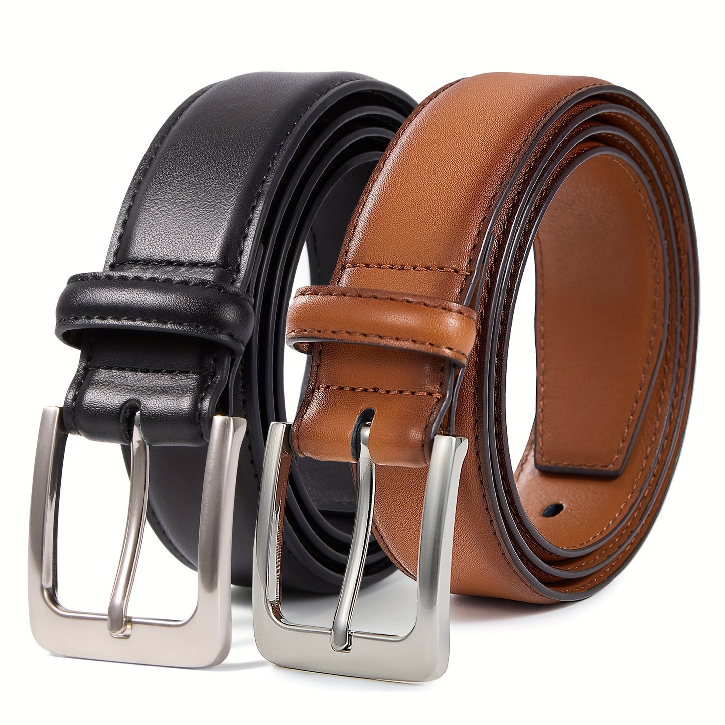 Cinturón de hombre (2 piezas) de cuero genuino para vestir, informal, golf, pantalones vaqueros, 3,5 cm. Cinturones con hebilla, cinturón de trabajo, cinturón para hombre, hebillas para mujer, cinturón para vaqueros, cint