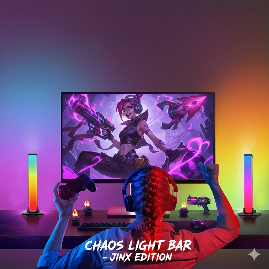 2 tiras de luz LED inteligentes, luz nocturna RGB con control remoto y aplicación, retroiluminación con sincronización de música para decoración de dormitorio, TV de juegos, lámpara de escritorio, configuración de jueg