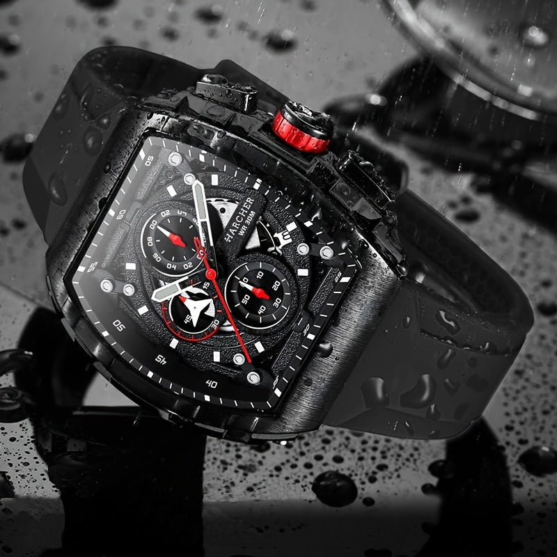 Reloj de vestir de cuarzo para hombre. Reloj de pulsera de vestir con movimiento de cuarzo de alta precisión para hombre. Diseño multifuncional. Correa de silicona.