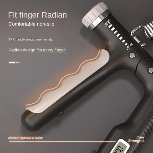 Fortalecedor de agarre manual, paquete de 1, resistencia ajustable de 10 a 100 kg (22-220 lb), ejercitador de antebrazo, entrenador de fuerza de agarre para el desarrollo muscular y la recuperación de lesiones, manos aeróbicas