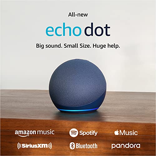 Amazon Echo Dot (modelo más reciente), altavoz Alexa con sonido vibrante, ideal para dormitorios, comedores y oficinas, azul marino profundo