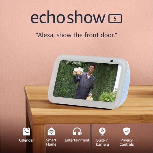 Amazon Echo Show 5 (modelo más reciente), pantalla inteligente con el doble de graves y un sonido más nítido, Azul Nube
