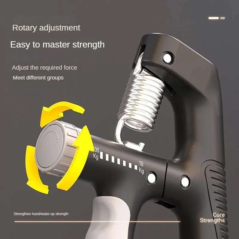 Fortalecedor de agarre manual, paquete de 2, resistencia ajustable de 10 a 100 kg (22-220 lb), ejercitador de antebrazo, entrenador de fuerza de agarre para desarrollo muscular y recuperación de lesiones, manos aeróbicas