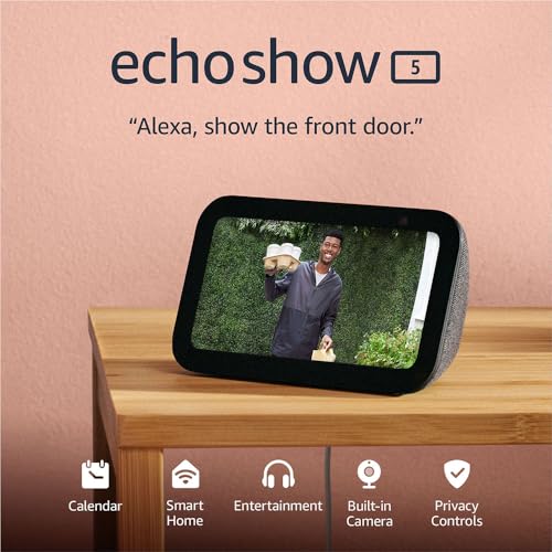 Amazon Echo Show 5, pantalla inteligente con el doble de graves y un sonido más nítido, color carbón