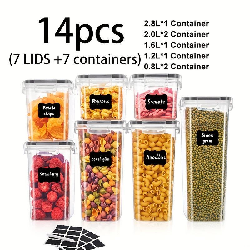 Set de organizador para alimentos. Plástico sin BPA para cereales, pastas y harina.