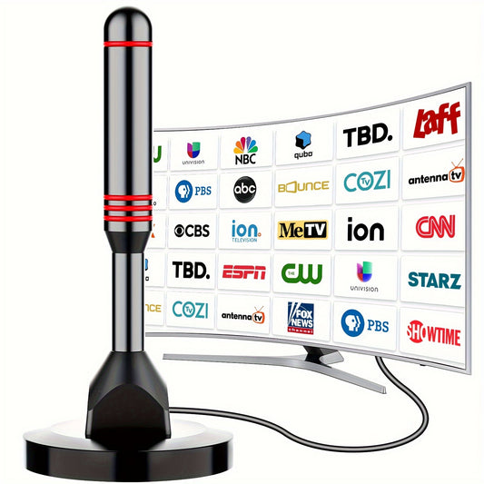 Antena de TV 2025, antena de radio para canales locales, antena digital para Smart TV de interior con base magnética resistente, recepción 360°, antena HDTV para televisores sin cable, compatible con 8K, 4K y 1080P, antena
