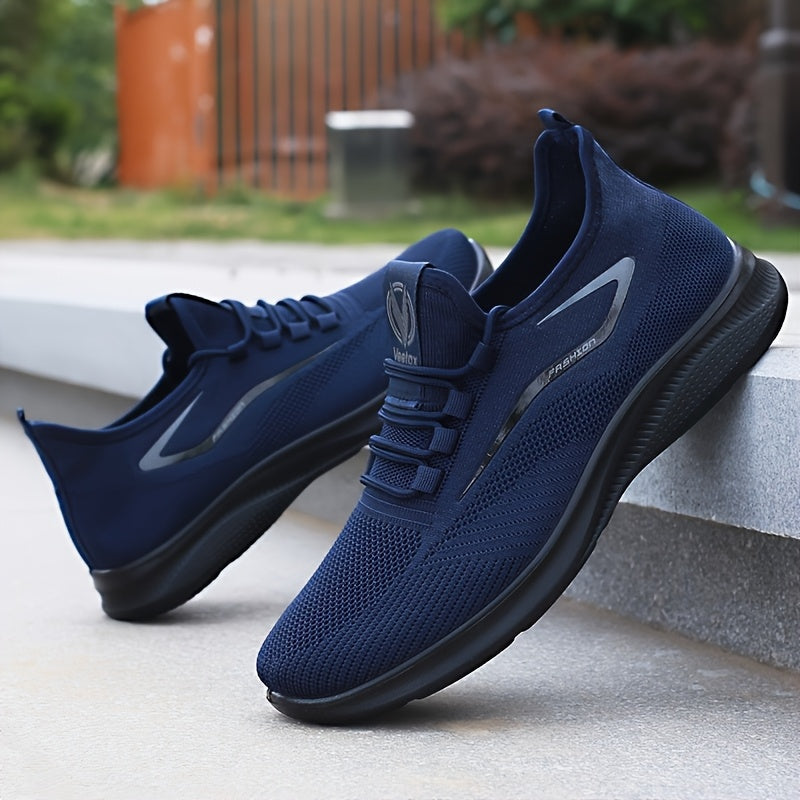 Zapatillas ligeras antideslizantes para hombre, zapatillas informales de malla transpirable sin cordones para gimnasio, viajes y senderismo, cómodas zapatillas bajas con amortiguación y suela de goma para todas las estacion