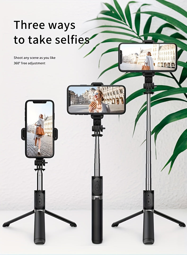 Palo selfie extensible para teléfono de 40 pulgadas, soporte de suelo profesional diseñado para transmisión en vivo con control remoto inalámbrico, trípode para teléfono inteligente, giratorio de 360°, monopié de mano