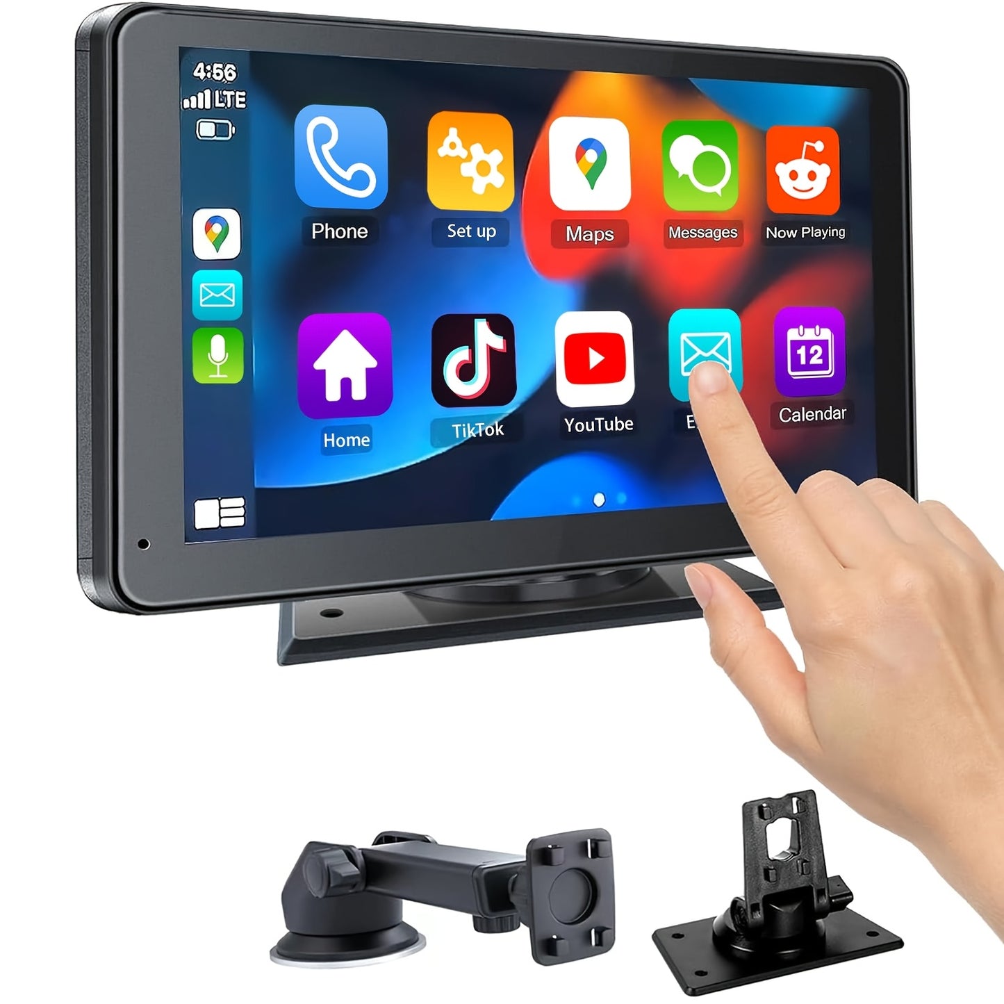 Pantalla inalámbrica para coche de 7 pulgadas (2025), con audio, pantalla táctil de ultraalta definición, cámara de marcha atrás de 1080p, grabadora de conducción, conexión inalámbrica, navegación GPS, compatible con