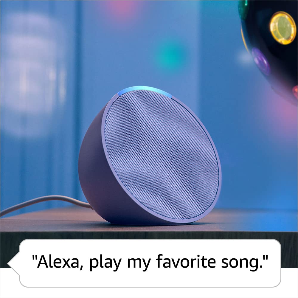 Amazon Echo Pop, nuestro altavoz Alexa más pequeño, cabe en cualquier habitación, color carbón