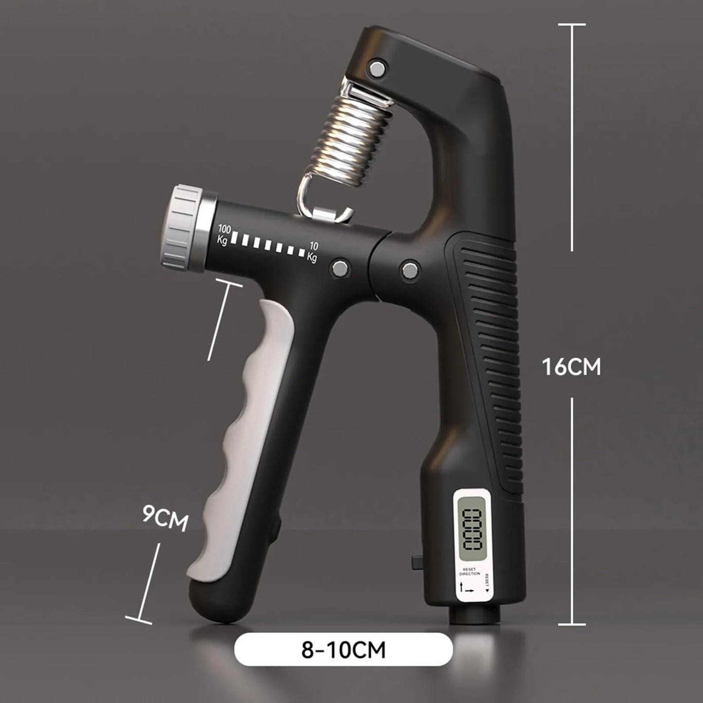Fortalecedor de agarre manual, paquete de 2, resistencia ajustable de 10 a 100 kg (22-220 lb), ejercitador de antebrazo, entrenador de fuerza de agarre para desarrollo muscular y recuperación de lesiones, manos aeróbicas