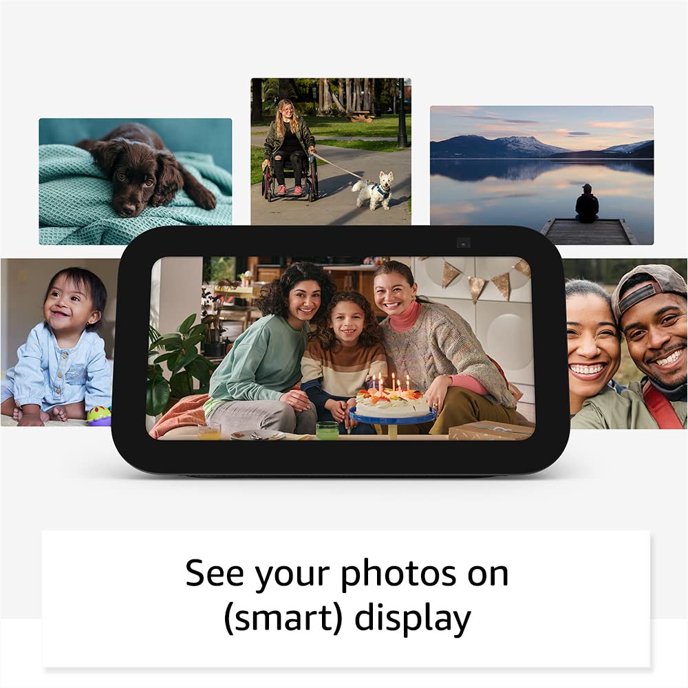 Amazon Echo Show 5 (modelo más reciente), pantalla inteligente con el doble de graves y un sonido más nítido, blanco glaciar