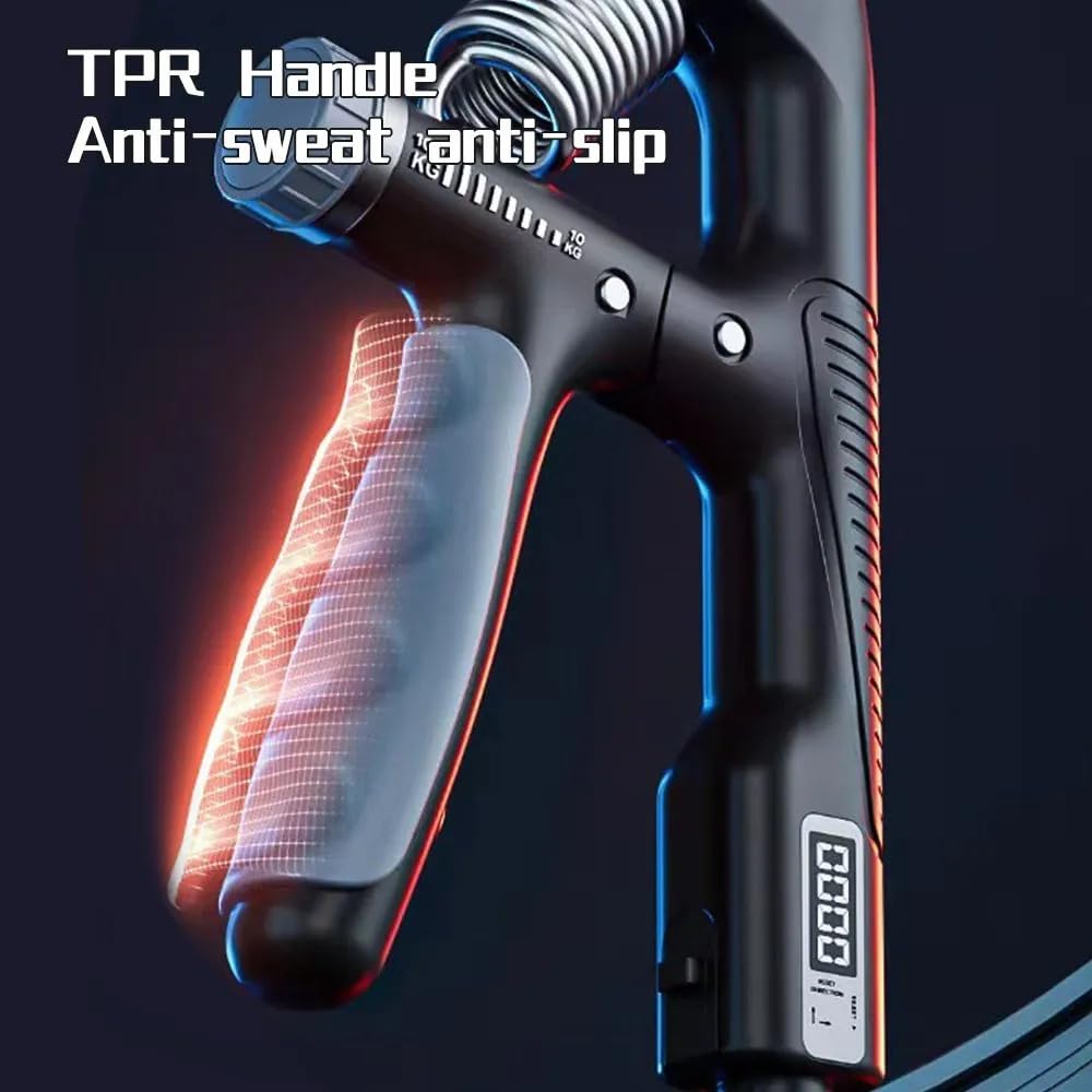 Fortalecedor de agarre manual, paquete de 2, resistencia ajustable de 10 a 100 kg (22-220 lb), ejercitador de antebrazo, entrenador de fuerza de agarre para desarrollo muscular y recuperación de lesiones, manos aeróbicas