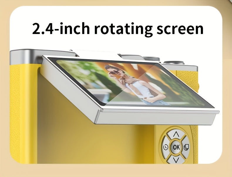 Cámara digital 4K HD con pantalla abatible de 2,4 pulgadas, videocámara profesional para vlogs y fotografía: el regalo perfecto para principiantes en Acción de Gracias y Navidad.