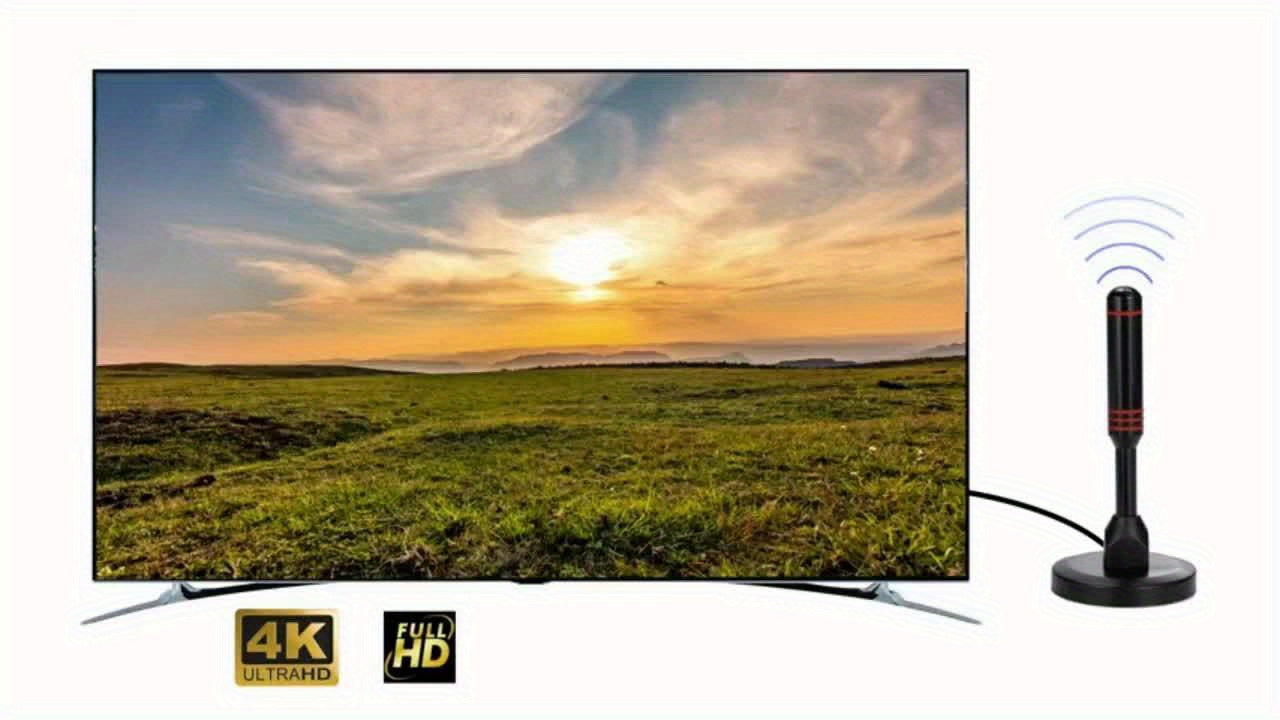 Antena de TV 2025, antena de radio para canales locales, antena digital para Smart TV de interior con base magnética resistente, recepción 360°, antena HDTV para televisores sin cable, compatible con 8K, 4K y 1080P, antena