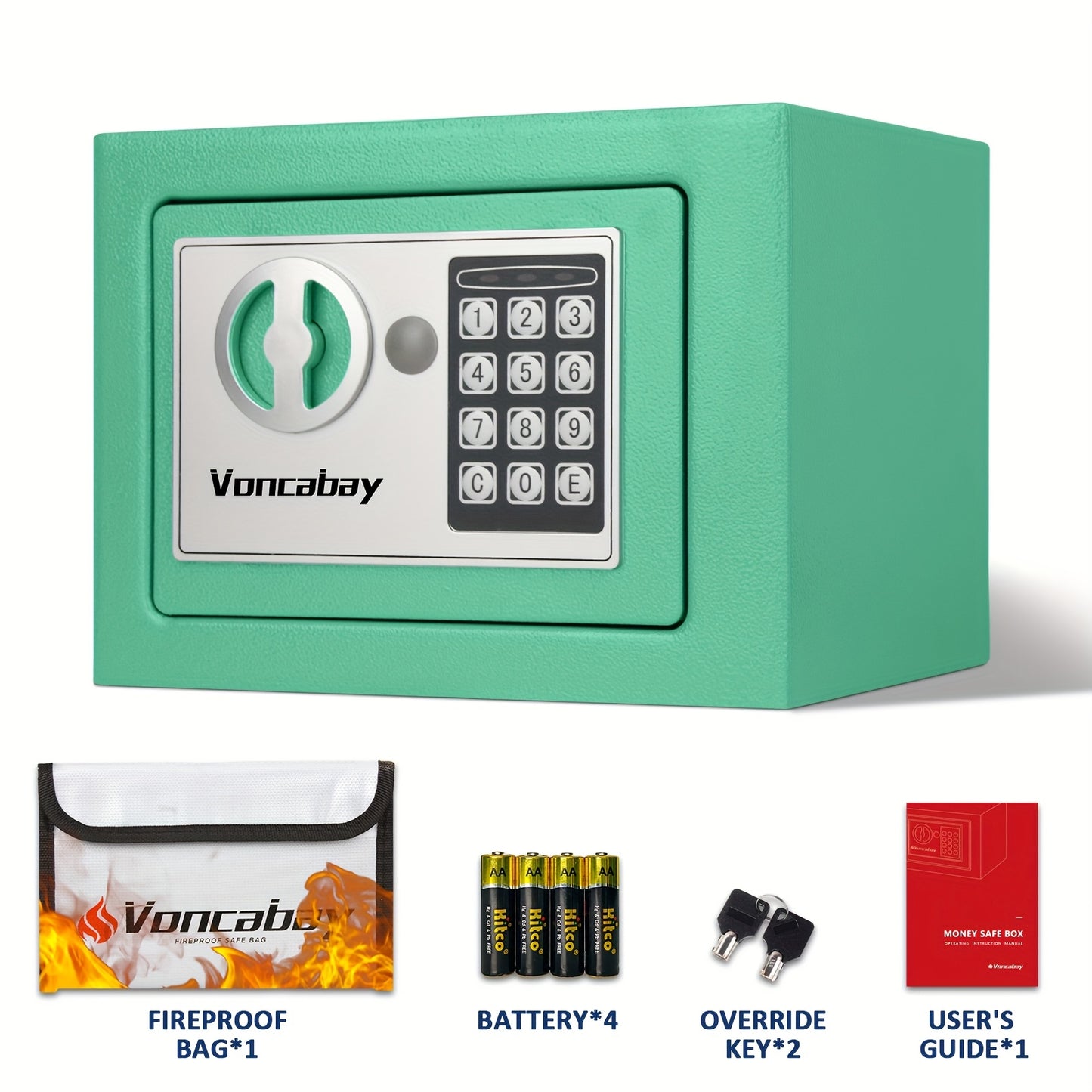 Caja fuerte de acero resistente e ignífuga con bolsa para efectivo - Caja fuerte segura para el hogar con teclado y cerradura, ideal para guardar dinero, documentos y objetos de valor (negra), almacenamiento de objetos de va