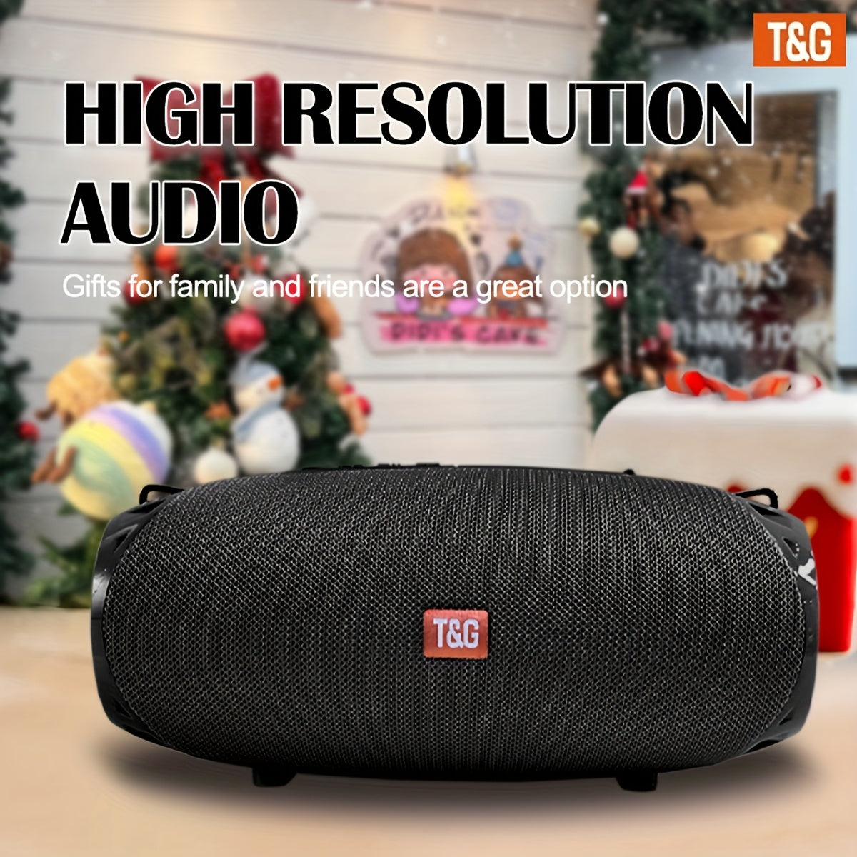 Altavoz inalámbrico portátil TG534 con dos altavoces, audio estéreo TWS de alta resolución, manos libres, compatible con FM, tarjeta TF y disco U, conexión a teléfono móvil, tableta y TV, compatible con tarjeta TF, uni
