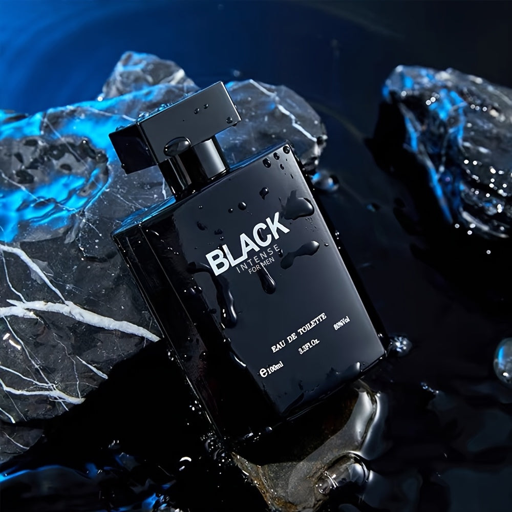 Colonia para hombre - Aroma masculino fresco y amaderado de larga duración (12 horas) con pachulí, ciprés y cuero - Elegante frasco negro - Fragancia para uso diario y ocasiones especiales - Regalo de cumpleaños o festivo