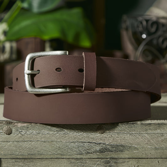 Cinturones de cuero de grano completo para hombre, estilo casual, para uso diario, hechos a mano, con caja de regalo.