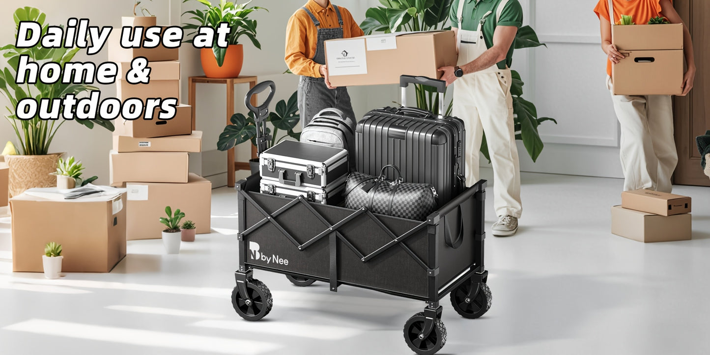 Carrito de camping de gran capacidad de 330 a 650 libras, carrito de mano plegable todoterreno, vehículo portátil multifuncional para camping, jardinería y compras en la playa, estante de almacenamiento de herramientas de