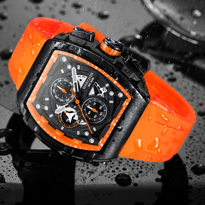 Reloj de vestir de cuarzo para hombre. Reloj de pulsera de vestir con movimiento de cuarzo de alta precisión para hombre. Diseño multifuncional. Correa de silicona.