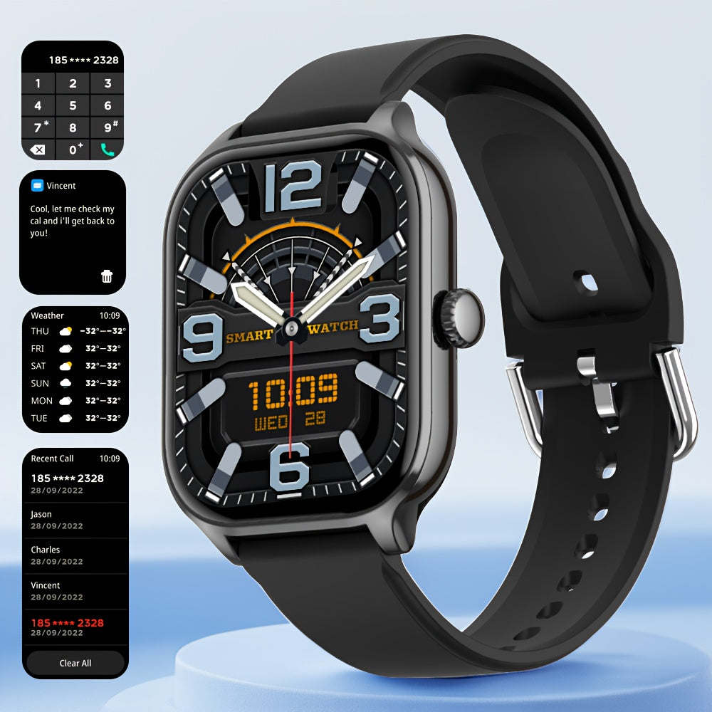 Reloj inteligente con pantalla grande de 1/2 pulgada (2.01") para hombre y mujer, compatible con Android/iPhone, más de 100 modos deportivos, pantalla de 5.2 pulgadas con alertas de llamadas y mensajes, compatible con smartp