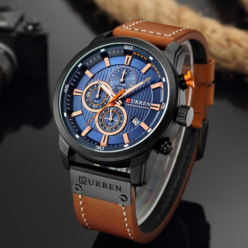 Relojes para hombre Reloj de pulsera deportivo de cuarzo con cronógrafo y fecha para hombre
