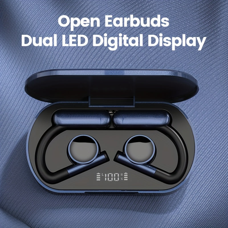 Auriculares inalámbricos con pantalla táctil de 5.3", batería de larga duración de 50 h, graves profundos, micrófono HD, aptos para teléfonos móviles, tabletas y portátiles. Auriculares inalámbricos con carga inalám