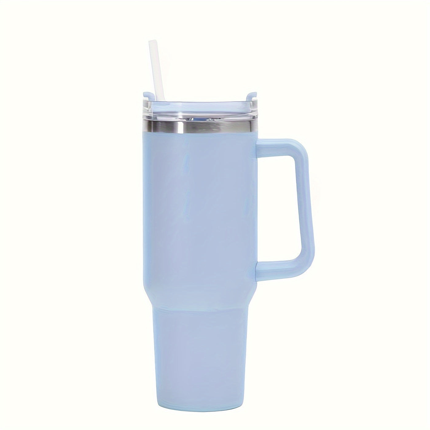 Vaso de acero inoxidable de 1,2 litros con asa y tapa con pajita, taza térmica de viaje para deportes, fitness y actividades al aire libre, reutilizable para coche, botella de agua de gran capacidad (1,2 litros), varios colo