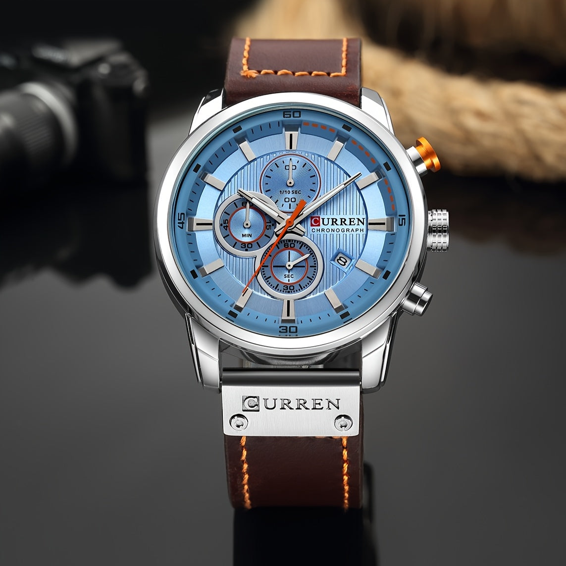 Relojes para hombre Reloj de pulsera deportivo de cuarzo con cronógrafo y fecha para hombre