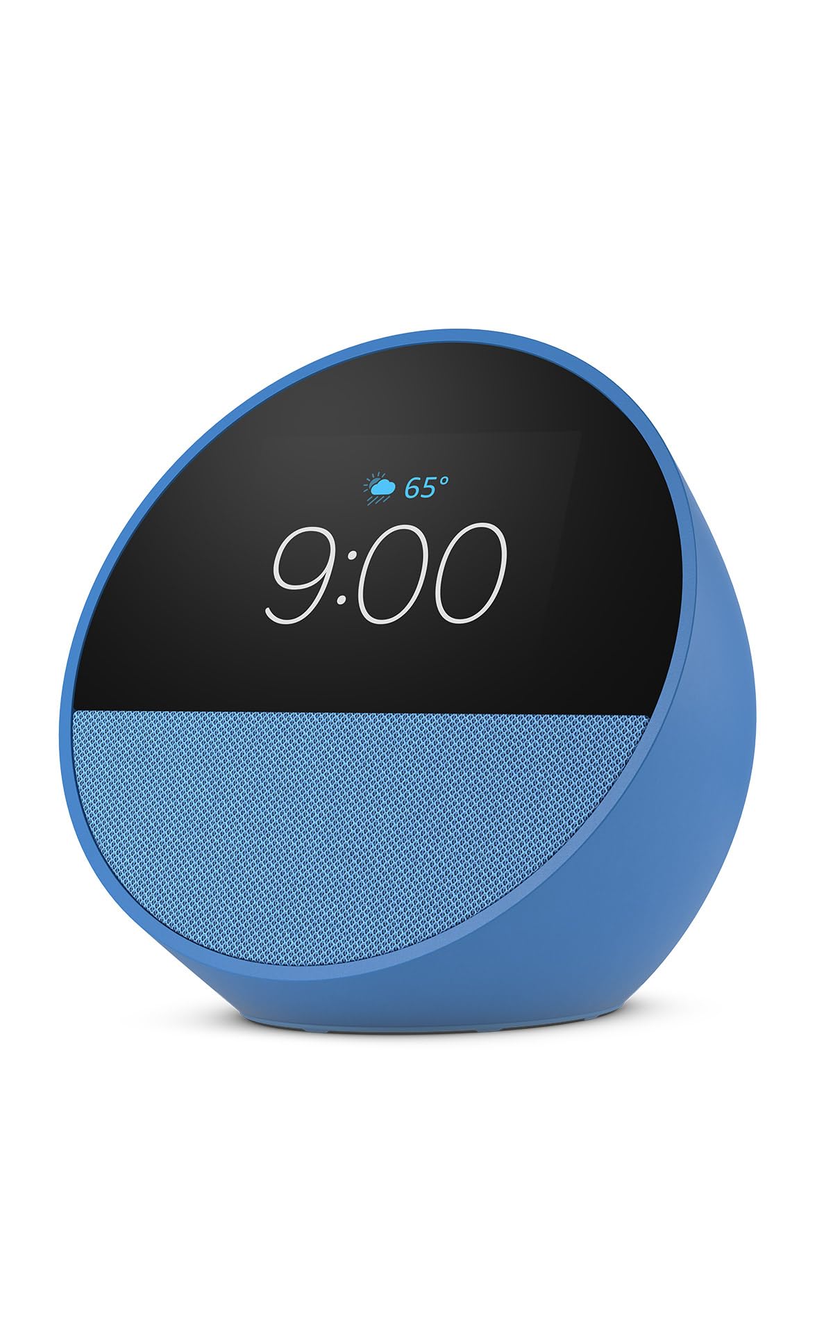 Amazon Echo Spot (modelo más reciente), ideal para mesitas de noche, oficinas y cocinas, despertador inteligente con Alexa, azul océano