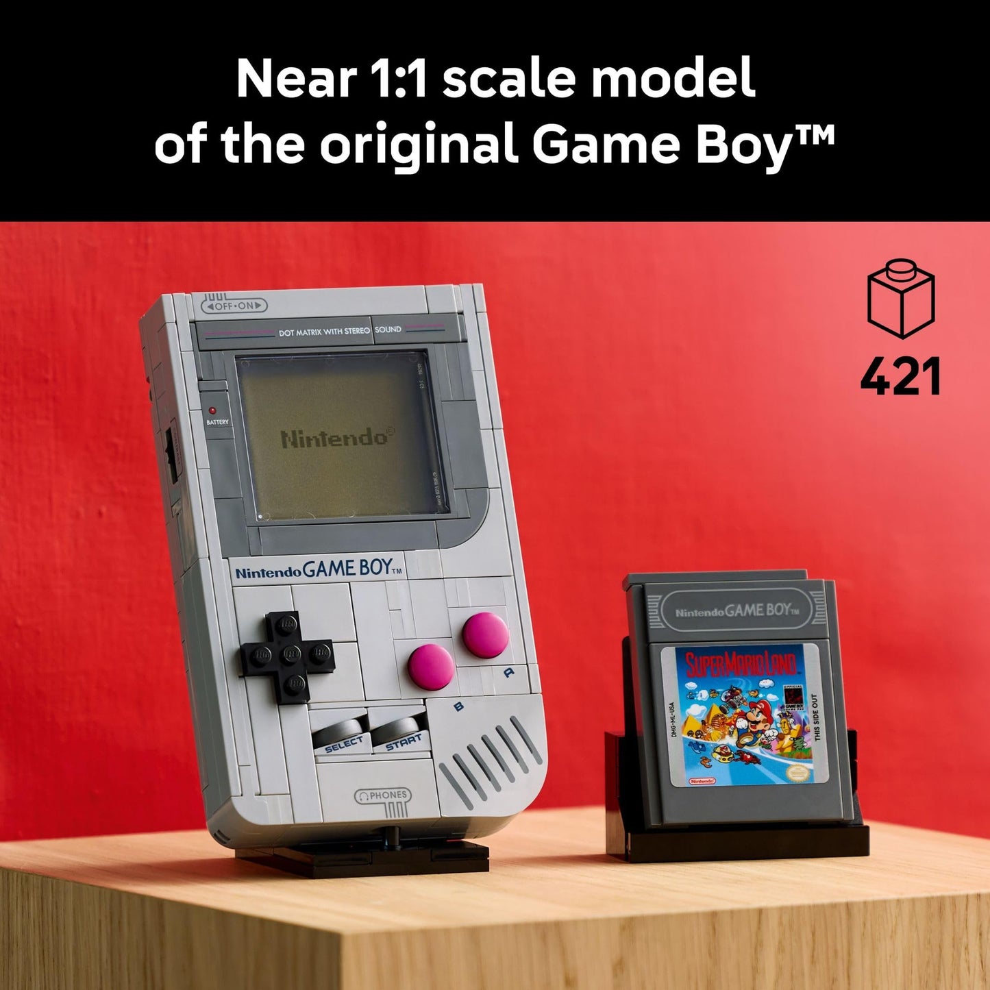 LEGO Super Mario Game Boy - Set de construcción retro para adultos (mayores de 18 años) - Modelo coleccionable con cartuchos y soporte de exhibición - Regalo de cumpleaños para hombres y mujeres - 72046