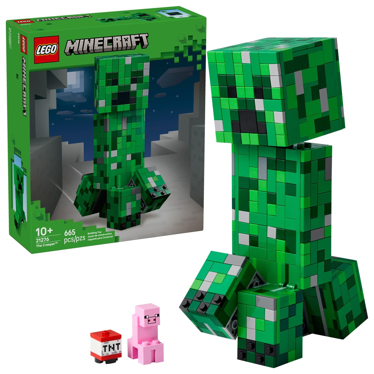 LEGO Minecraft Creeper, juguete de construcción para niños - Juguete de Minecraft para niños y niñas, mayores de 10 años - Decoración para la habitación de gamers - Incluye minifigura de la primera versión - Regalo de Navidad - 21276